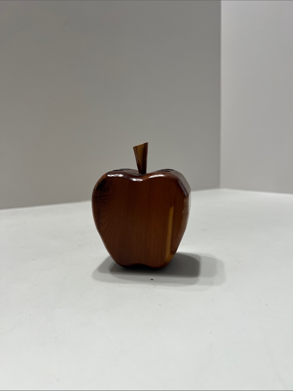 Handcrafted Wooden Apple Decor - Brown